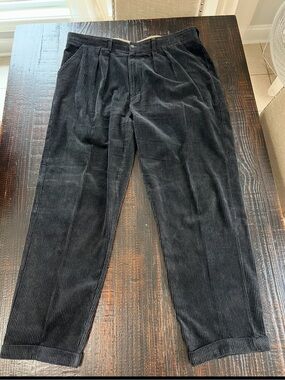 Bert Pulitzer Collectors Edition Mens Black Corduroy Pants Size 41x30 Actual